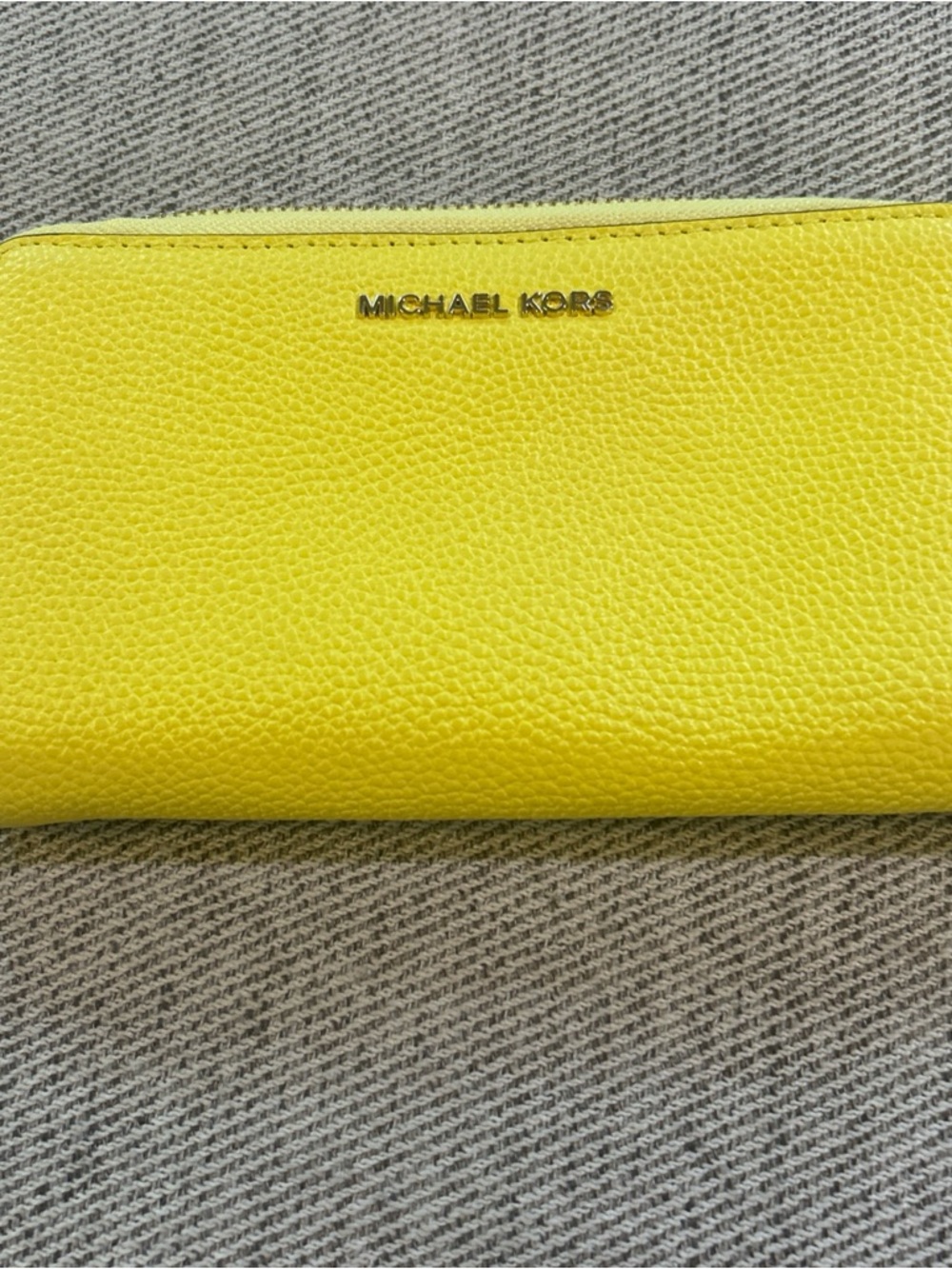 Michael Kors Bright Yellow Zip Wristlet - Picture 3 of 5
